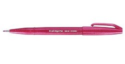 PENTEL BRUSH SIGN PEN TOUCH PASTEL PENNARELLO PUNTA A PENNELLO ROSSO BORGOGNA B2