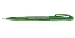 PENTEL BRUSH SIGN PEN TOUCH PASTEL PENNARELLO PUNTA A PENNELLO VERDE OLIVA D2