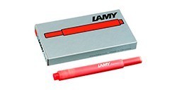 CONFEZIONE DA 5 CARTUCCE PER PENNA STILOGRAFICA LAMY - COLORE ROSSO