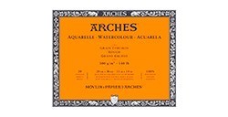 ARCHES BLOCCO PER ACQUERELLO GRANA GROSSA 300 G 20 FOGLI (COLLATO 4 LATI)