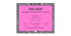 ARCHES BLOCCO PER ACQUERELLO GRANA SATINATA 300 G 20 FOGLI (COLLATO 4 LATI)