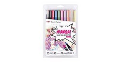 TOMBOW DUAL BRUSH SET 10 PENNARELLI A DOPPIA PUNTA CON PENNELLO - MANGA SHOJO