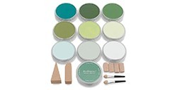 PANPASTEL SET 10 COLORI - TONI DI VERDE + ACCESSORI