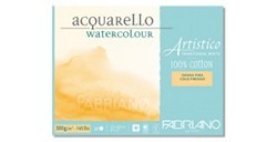 FABRIANO ARTISTICO ACQUARELLO BLOC AQUARELLE 25 FEUILLES COLLÉ 4 CÔTÉS GRAIN FIN 300 G