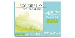 FABRIANO ARTISTICO BLOCCO PER ACQUERELLO COLLATO 4 LATI 300 G GRANA GROSSA 10 FOGLI