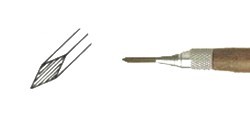 BURIN 2.4 X 2.4 MM 30º LENGTH: 205 MM