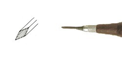 BULINO MANICO A FUNGO 2.4 X 2.4 MM 30º LUNGHEZZA: 115 MM