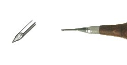 BULINO MANICO A FUNGO - BORDO CON RAGGIO 0.5 MM LUNGHEZZA: 115 MM