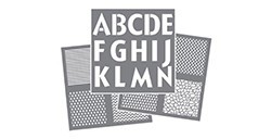 DECOART KIT DI 4 STENCIL (2 STENCIL ALFABETO + 2 STENCIL SFONDO) PYB 101