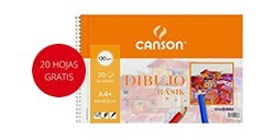 CANSON GUARRO BASIK SPIRAL DRAWING PAD MICROPERFORATED 20 UNLINED SHEETS 130 G - 20% FREE SHEETS
