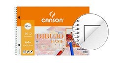 CANSON GUARRO BASIK SPIRAL DRAWING PAD MICROPERFORATED 20 SHEETS WITH SQUARE 130 G AND 2 HOLES