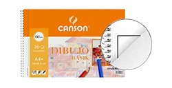 CANSON GUARRO BASIK BLOCCO DA DISEGNO SPIRALATO MICROFORATO 20 FOGLI CON RIQUADRO 130 G