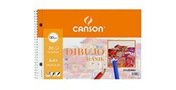 CANSON GUARRO BASIK SPIRAL DRAWING PAD MICROPERFORATED 20 SHEETS WITH 2 HOLES 130 G