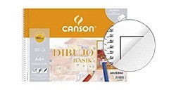 CANSON GUARRO BASIK SPIRAL DRAWING PAD MICROPERFORATED 20 SHEETS WITH SQUARE 150 G