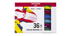 AMSTERDAM STANDARD SERIES SET COLORI ACRILICI SELEZIONE GENERALE 36 X 20 ML