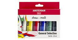 AMSTERDAM STANDARD SERIES SET COLORI ACRILICI SELEZIONE GENERALE 6 X 20 ML