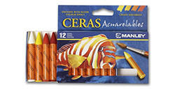 MANLEY ASTUCCIO 12 PASTELLI A CERA ACQUERELLABILI IN COLORI ASSORTITI RFA-412
