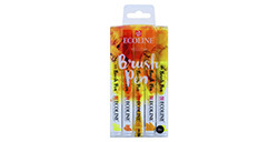 ECOLINE BRUSH PEN ESTUCHE PLÁSTICO CON 5 ROTULADORES DE COLORES SURTIDOS -  TONOS AMARILLO