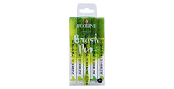 ECOLINE BRUSH PEN ESTUCHE PLÁSTICO CON 5 ROTULADORES DE COLORES SURTIDOS - TONOS VERDE