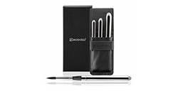 ESCODA ASTUCCIO IN SIMILPELLE NERA CON 3 PENNELLI TASCABILI ARGENTATI ÚLTIMO SERIE 1526