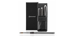 ESCODA ASTUCCIO IN SIMILPELLE NERA CON 3 PENNELLI TASCABILI ARGENTATI PRADO SERIE 1468