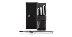 ESCODA ASTUCCIO IN SIMILPELLE NERA CON 3 PENNELLI TASCABILI ARGENTATI VERSÁTIL SERIE 1548