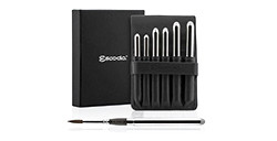 ESCODA ASTUCCIO IN SIMILPELLE NERA CON 6 PENNELLI TASCABILI ARGENTATI VERSÁTIL SERIE 1548