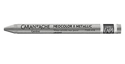 CARAN D'ACHE NEOCOLOR II PASTELLI A CERA ACQUERELLABILI SILVER METALLIC 498