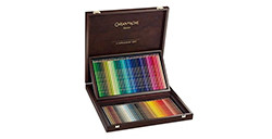 CARAN D'ACHE SUPRACOLOR SOFT AQUARELLSTIFTE IM HOLZKOFFER 80 SORTIERTE STIFTE