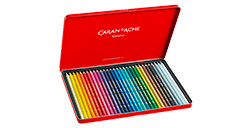 CARAN D'ACHE SUPRACOLOR SOFT SCATOLA METALLO ASSORTITA 30 MATITE ACQUERELLABILI