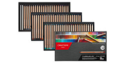 CARAN D'ACHE LUMINANCE 6901 SCATOLA CARTONE 76 MATITE ASSORTITE + 2 BLENDER