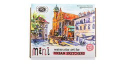 ROMAN SZMAL MINI URBAN SKETCHERS WATERCOLOUR BOX 8 HALF PANS - PINK (SPACE FOR 12 HALF PANS)
