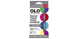 OLO SET TONS VIBRANTS 8 MARQUEURS PERSONNALISABLES