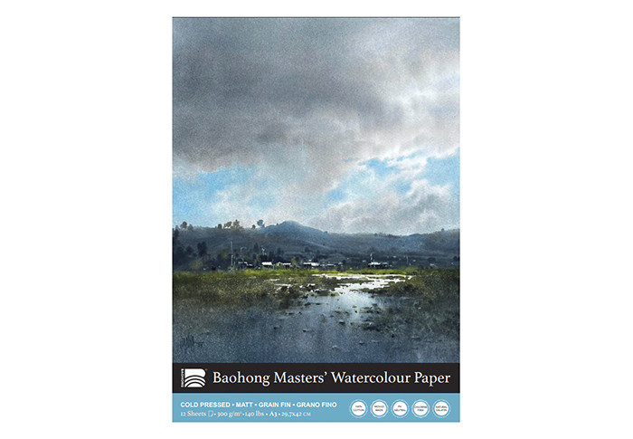 BAOHONG MASTERS' CHOICE BLOCCO ACQUERELLO 12 FOGLI 300 G 29.7 X 42 CM - GRANA FINE - EDIZIONE JORGE CORPUNA