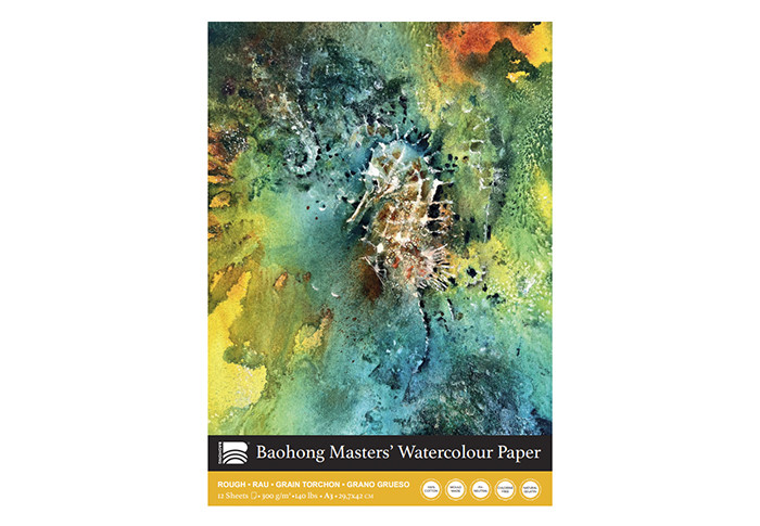BAOHONG MASTERS´ CHOICE PAD ACUARELA 12 HOJAS 300 G 29,7 X 42CM - GRANO GRUESO - EDICIÓN JEAN HAINES