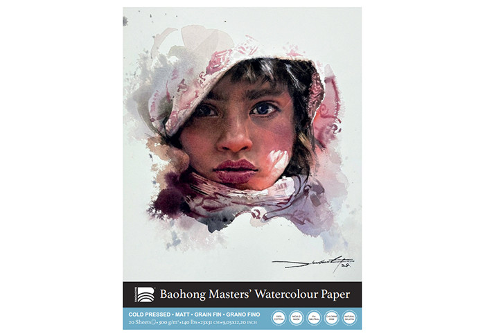 BAOHONG MASTERS' CHOICE BLOC ACUARELA 20 HOJAS 300 G 23 X 31 CM - GRANO FINO - EDICIÓN JUNG HUN SUNG
