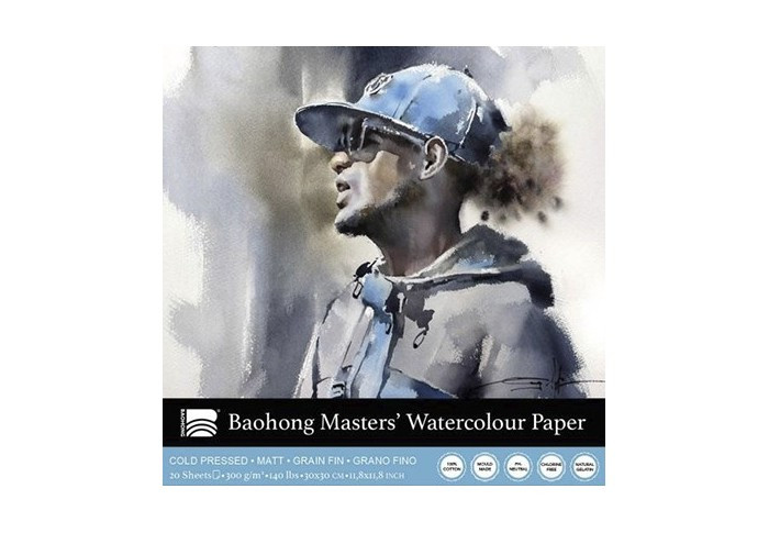 BAOHONG MASTERS' CHOICE BLOC ACUARELA 20 HOJAS 300 G 30 X 30 CM - GRANO FINO - EDICIÓN MICHAEL SOLOVYEV