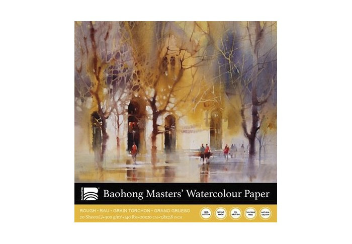 BAOHONG MASTERS' CHOICE BLOC ACUARELA 20 HOJAS 300 G 20 X 20 CM - GRANO GRUESO - EDICIÓN VIKTORIA PRISCHEDKO