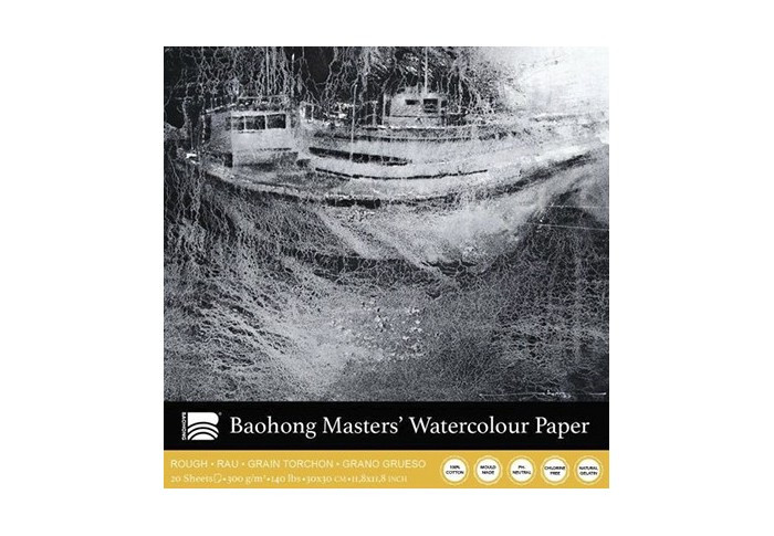 BAOHONG MASTERS' CHOICE BLOC ACUARELA 20 HOJAS 300 G 30 X 30 CM - GRANO GRUESO - EDICIÓN NICOLAS LOPEZ