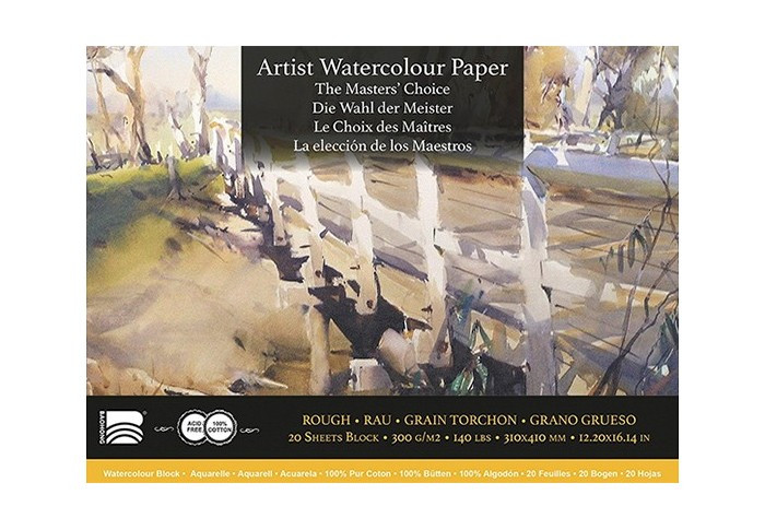 BAOHONG MASTERS' CHOICE BLOC ACUARELA 20 HOJAS 300 G 31 X 41 CM - GRANO GRUESO - EDICIÓN ROSS PATERSON