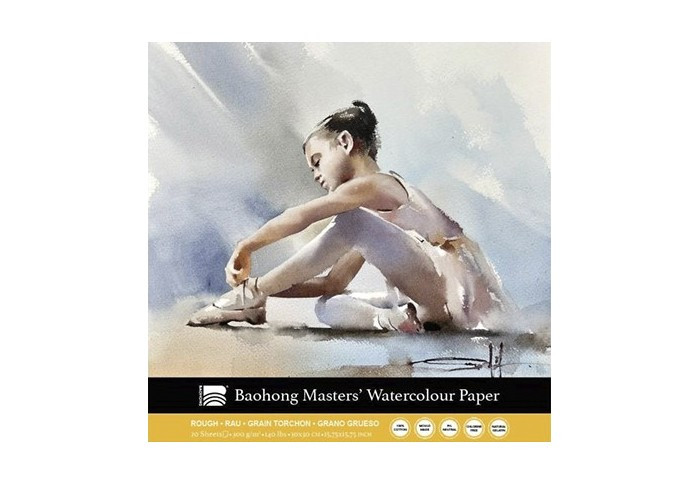 BAOHONG MASTERS' CHOICE BLOC ACUARELA 20 HOJAS 300 G 40 X 40 CM - GRANO GRUESO - EDICIÓN MICHAEL SOLOVYEV