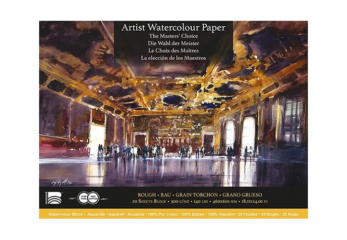 BAOHONG MASTERS' CHOICE BLOCCO PER ACQUERELLO 20 FOGLI 300 G 46 X 61 CM - GRANA GROSSA - EDIZIONE AMANDA HYATT