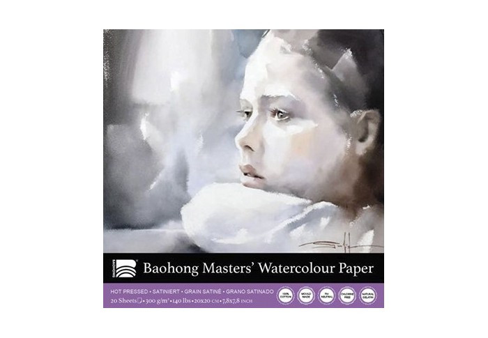 BAOHONG MASTERS' CHOICE BLOC ACUARELA 20 HOJAS 300 G 20 X 20 CM - GRANO SATINADO - EDICIÓN MICHAEL SOLOVYEV