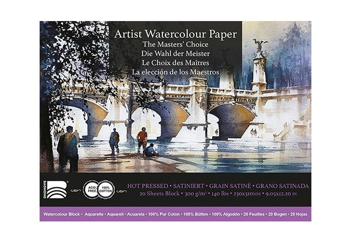 BAOHONG MASTERS' CHOICE BLOC ACUARELA 20 HOJAS 300 G 23 X 31 CM - GRANO SATINADO - EDICIÓN THOMAS W SCHALLER