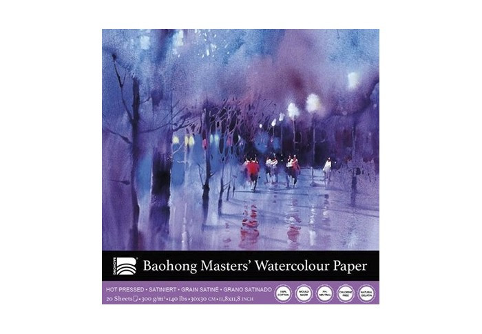 BAOHONG MASTERS' CHOICE BLOCCO PER ACQUERELLO 20 FOGLI 300 G 30 X 30 CM - GRANA SATINATA - EDIZIONE VIKTORIA PRISCHEDKO