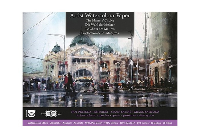 BAOHONG MASTERS' CHOICE BLOCCO PER ACQUERELLO 20 FOGLI 300 G 46 X 61 CM - GRANA SATINATA - EDIZIONE AMANDA HYATT