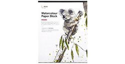ETCHR WATERCOLOUR PAPER BLOCK HOT PRESSED - BLOCCO PER ACQUERELLO 350 G 100% COTONE COLLATO 4 LATI (20 FOGLI) - GRANA SATINATA