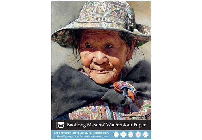 BAOHONG MASTERS´ CHOICE PAD ACUARELA 20 HOJAS 300 G 26 X 36 CM - GRANO FINO - EDICIÓN JUN HUN SUNG
