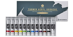 TURNER ACRYL GOUACHE SET COLORI ASSORTITI 12 TUBETTI DA 11 ML