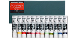 TURNER ACRYL GOUACHE JAPANESQUE SET COLORES SURTIDOS 12 TUBOS 20 ML